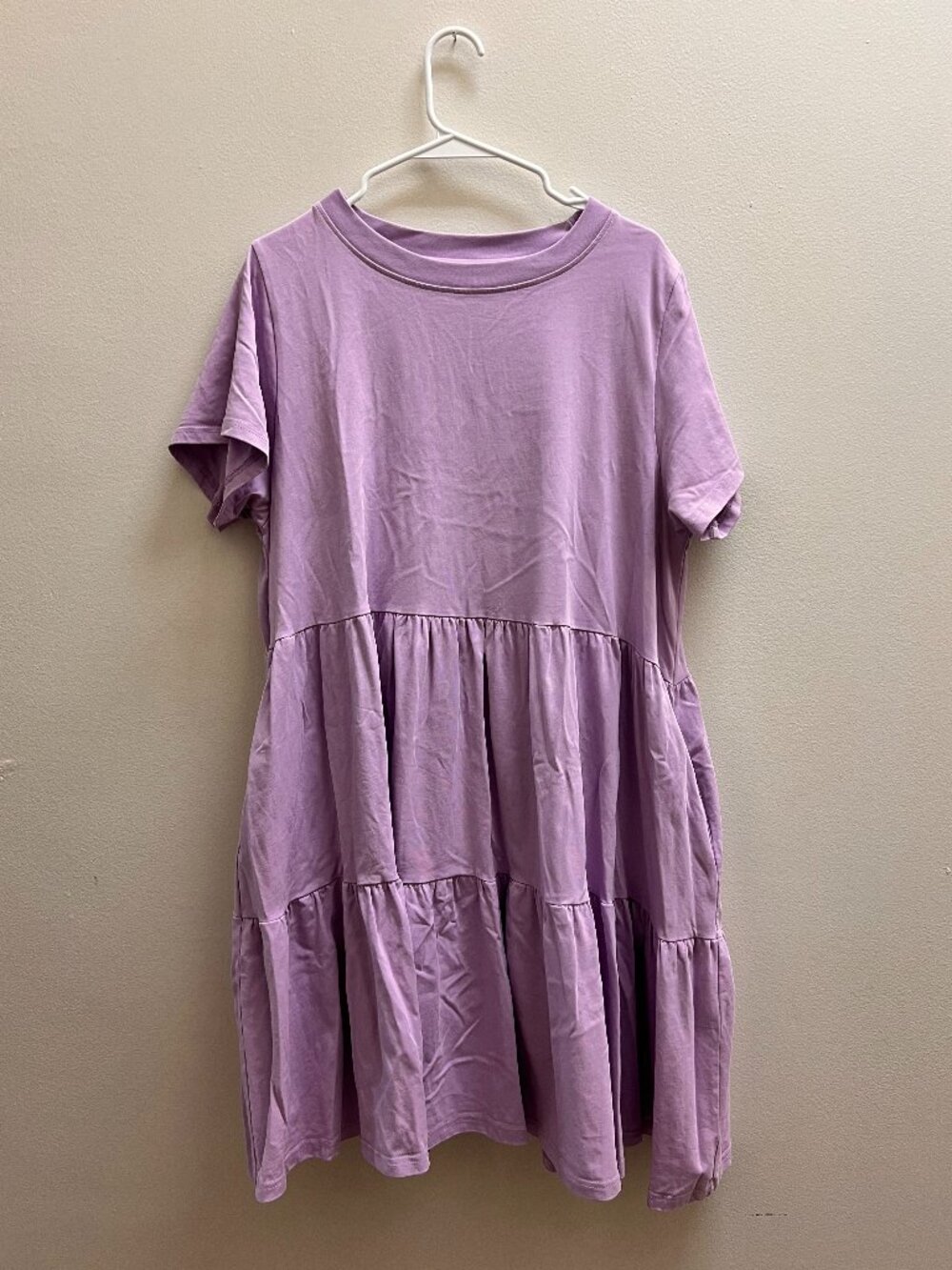 Shiny By Nature Lavender Tiered Babydoll Dress 2XL Cotton